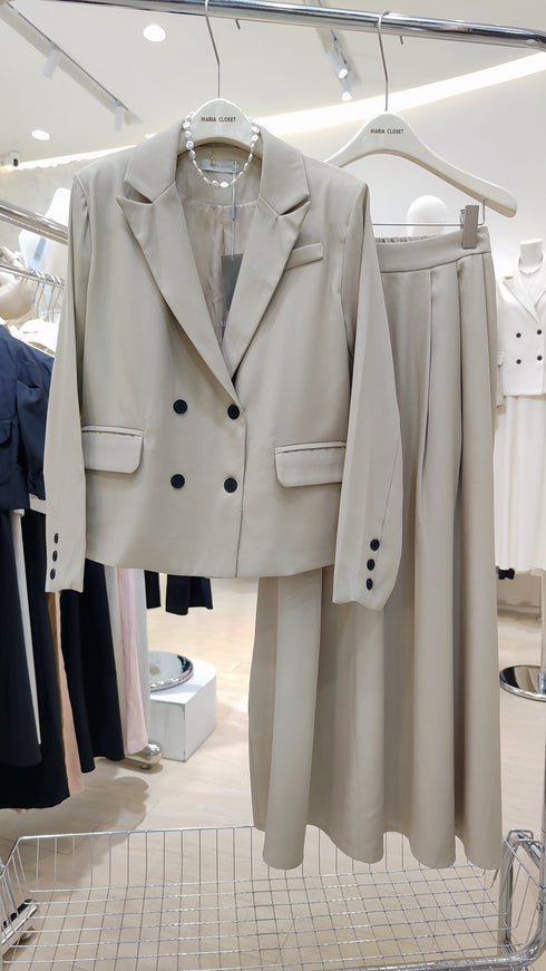 Double Breasted Blazer With Skirts
